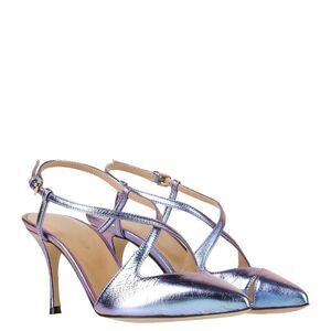 Sergio Rossi Lavender Metallic Slingback Heels, Like NEW